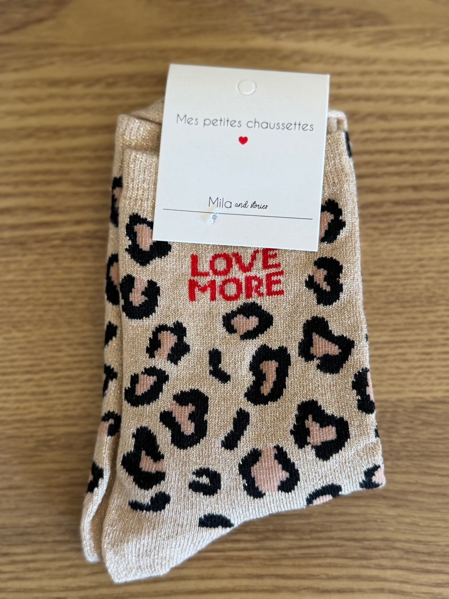 Chaussette léopard love more