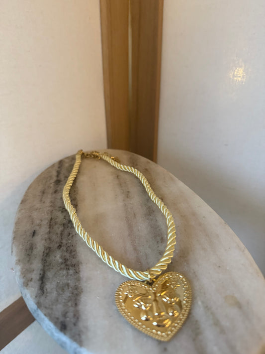 Collier cordon coeur