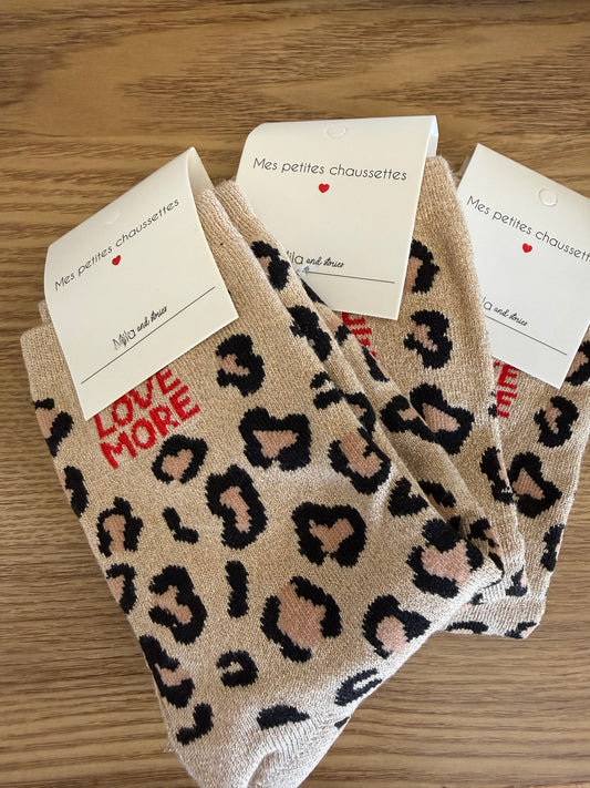 Chaussette léopard love more